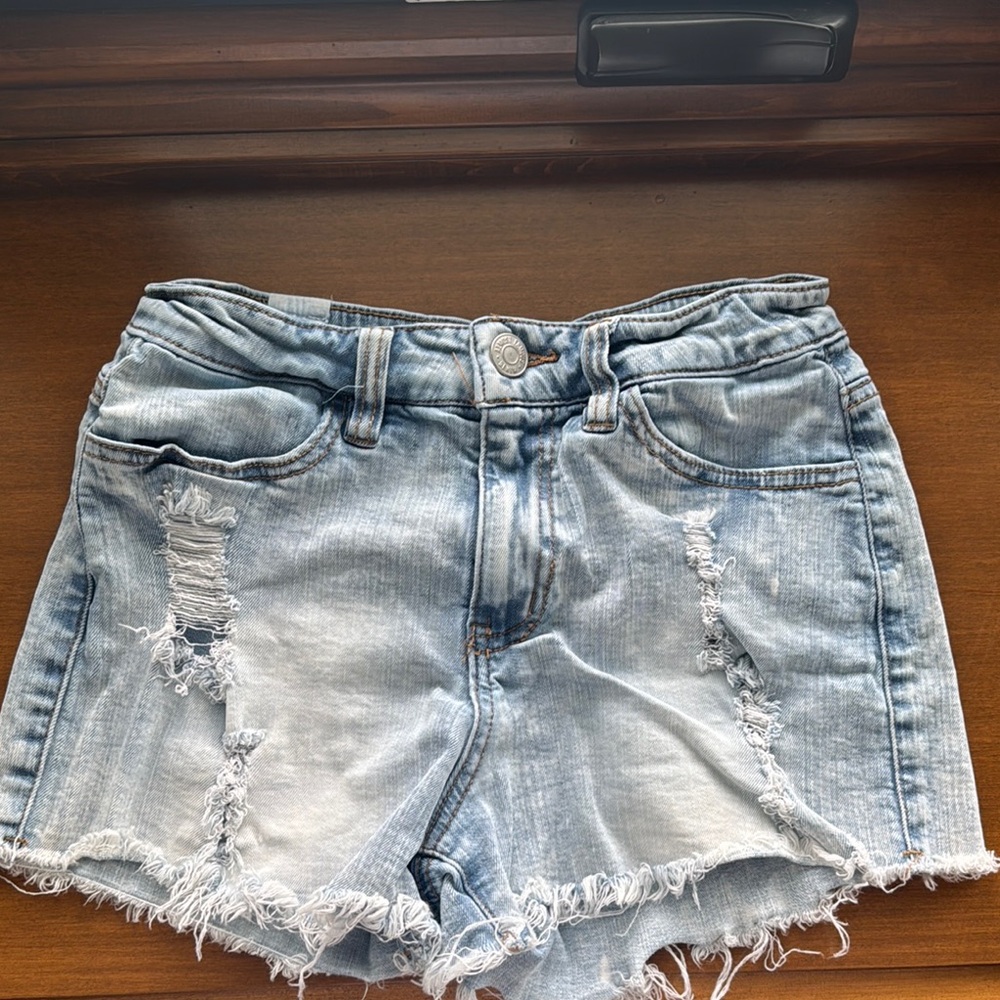 Almost Famous Blue Distressed Jean Shorts